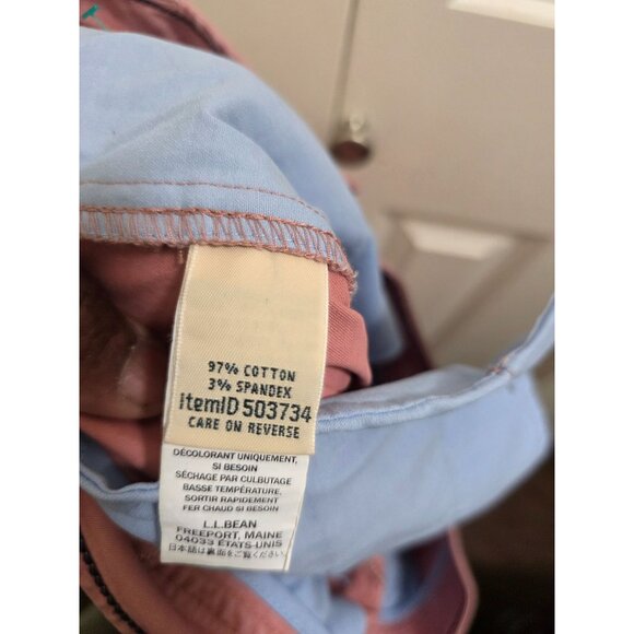 L.L. Bean Women's Pink Chino Pants Size 14 Relaxed Fit Cotton Blend - Picture 10 of 12